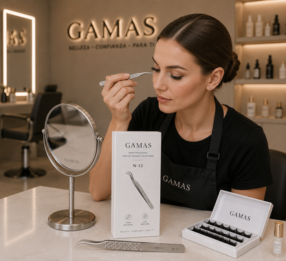 Pinza Profesional para Extensiones de Pestañas GAMAS