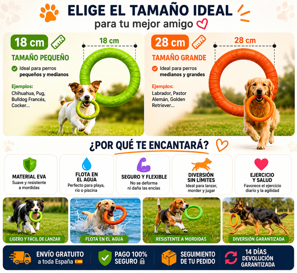 Anillo Volador Interactivo para Perros