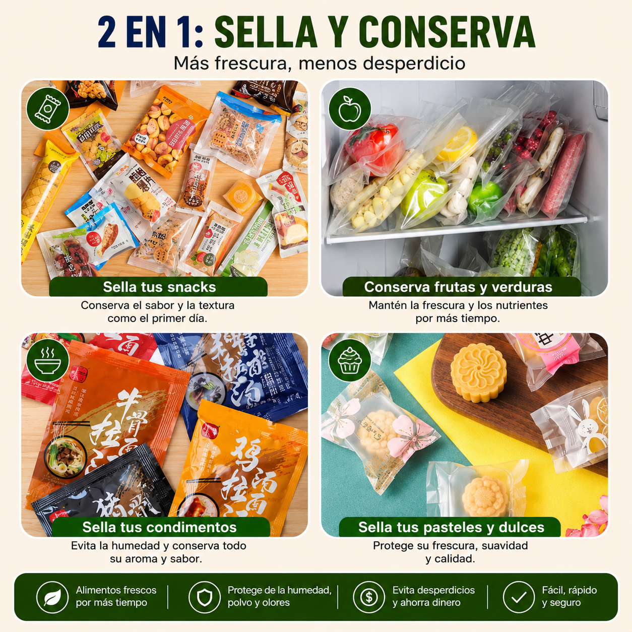 Sellador de Bolsas USB 2 en 1